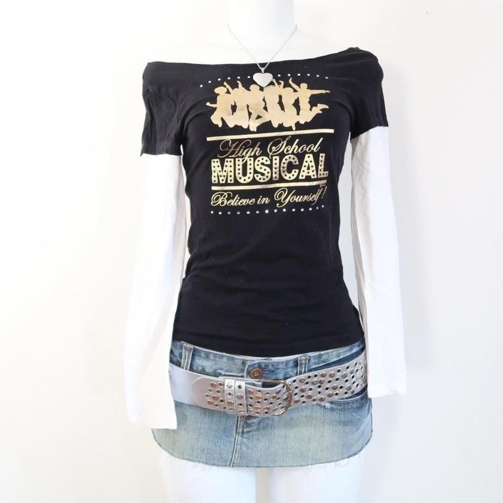 y2k high school musical layered long sleeve graphic tee
